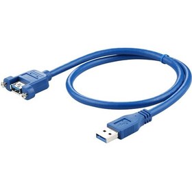 Resim Panel Tipi Vidalı Usb 3.0 Dişi - Erkek Uzatma Kablosu-50cm 