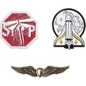 Resim 1/3 adet WB The Last of Us Sezon Emaye Pırlantaları - Kırmızı ve Beyaz Durdurma İşareti Tasarımı ile Retro Video Oyun Karakter Broşları, Giysiler, Sırt Çantaları, Hayranlar ve Arkadaşlar için Hediye, Sırt Çantası Dekorasyonu, Eğlenceli Aksesuar, Dayanıklı Aksesuar, Hayran Malzemeleri, Funky Tarz, Yüksek Kaliteli Kaplama, Koleksiyonluk Ürün, Pop Kültür Severler 