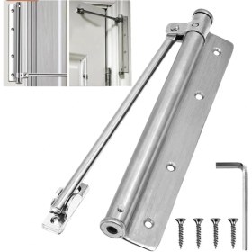 Resim Gaman Otomatik Kapanan Kapı Kapatıcı Paslanmaz Çelik Mekanik Kapı Itme Yayı Kapı Yavaşlatıcı 