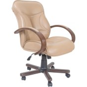 Resim Bubu Home Kupe Ahşap Kollu Deri Şef Koltuğu 