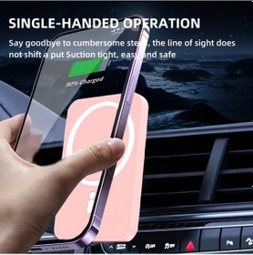 Resim Gaojunshop01 Pembe 15w Hızlı Manyetik Araç Şarj Cihazı Otomatik Hizalama Ve Sağlam Tutuş 