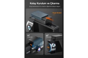 Resim Wolfbox I17 4K 3 Kanallı Araç Içi Kamera, Ön, Iç ve Arka 4K + 1080P + 1080P, 5,8 Ghz Wifi 