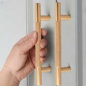 Resim 3 Adet Şık Pirinç Dolap Kapı Kolları - Hafif, Lüks Tırtıklı Tutuş ile Çekmeceler, Ayakkabı Dolapları ve Çekmecelerde Kontrolü Artırır, Montaj Donanımı Dahil 