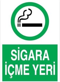 Resim Sigara İçme Yeri Uyarı Tabelası - 50x70 Alüminyum Kompozit Panel - SİG26 