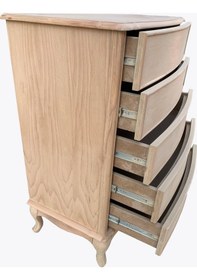 Resim Bombeli 5 Çekmeceli Lükens Ayaklı Çamaşırlık&Şifonyer Hâm&Cilasız 