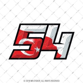 Resim Bay Etiket Rfhlm161 Reflektif 54 Numara Etiketi Buyuk Boy 