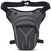 Resim Honeybeeshop Gri Motosiklet Bacak Bel Omuz Göğüs Çantası Ayarlanabilir Taktiksel Kemer Çantası Gri 