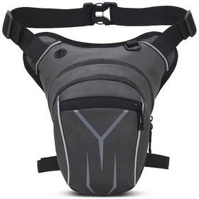 Resim Honeybeeshop Gri Motosiklet Bacak Bel Omuz Göğüs Çantası Ayarlanabilir Taktiksel Kemer Çantası Gri 