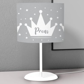 Resim instababyrooms Prens Taç Desenli Çocuk Odası Dijital Baskılı Çocuk Odası Masaüstü Abajur Avize 