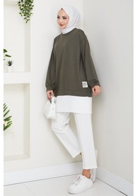 Resim Bestenur Arma Detay Piliseli Oysho Tunik 1627 - Haki Haki 