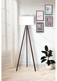 Resim Krem Başlık Kahve Ayak Silindir Lambader Ly517 