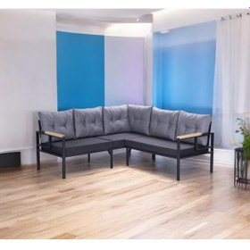 Resim Pi Elize Balkon Bahçe Ve Mutfak Köşe Takımı 180x180 Gri-antrasit Anrasit - Gri 