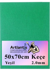 Resim 50x70 Cm Keçe 2.0 Mm 1 Adet Renkli Hobi Keçesi Elişi Keçesi Anasınıfı Kreş Okul Öncesi Yeşil 