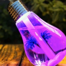 Resim Modaba Ampul Şekilli Oda/hava Nemlendirici Usb Su Hazneli Sıcak Soğuk Buharlı 7 Işıklı Gece Lambası 