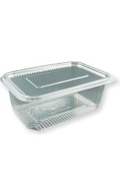 Resim Sızdırmaz Kap 1kg cc Kullan At Tek Kullanımlık Plastik Kapaklı Kase 100 Adet 