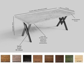 Resim NTConcept Vinne Doğal Ahşap Yemek Masası - AMZ-MAYM0031 (85 x 120 cm) 