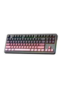 Resim Aula F87 Pro Mekanik Rgb Tkl Graywood V4 Switch Kablosuz Makrolu Hot Swap 