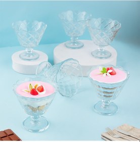 Resim Porsima 1108 6lı Ayaklı Dondurma Magnolia Kasesi Sunum Kase Seti 