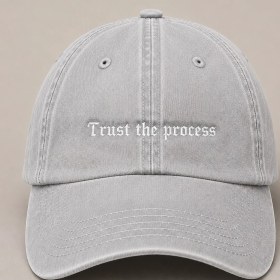 Resim "trust The Process" (Sürece Güven) Motivasyon Işlemeli Vintage Yıkamalı Beyzbol Şapkası 