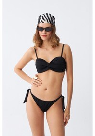 Resim Akbeniz Kadın Straplez Siyah Bikini Takımı 