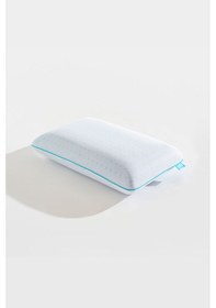 Resim Color Terapi Hava Kanallı Mavi Ortopedik Visco Yastık 60x40x15 Cm Beyaz 