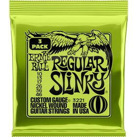 Resim Ernie Ball 3221 Regular Slinky Nickel Wound Elektro Gitar Teli (3’lü Paket) 