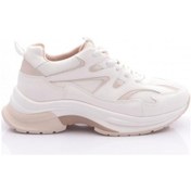 Resim Dgn 30163 Kadin Bağcikli Spor Ayakkabi 30163-2027-R0206 Beyaz - Bej 