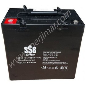 Resim Ssb 12v 55ah Deep Cycle Jel Akü(tse Belgeli) Akülü Sandalye Aküsü 