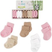 Resim Novibaby 5'li Bambu Yenidoğan Bebek Çorap I Sweet I 0-6 ay "Karışık Renkli" 