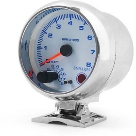Resim 3.75'' Araba Evrensel Gümüş Devir Ölçer Gösterge Mavi Vites Değiştirme Işığı 0-8000 Rpm 