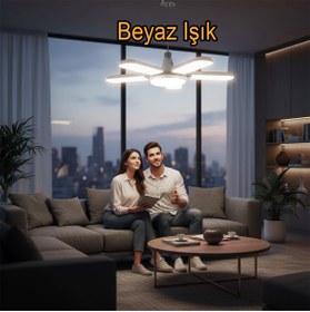 Resim Badem10 Beş Pervaneli Tasarruflu Ampul 72 W Led Lamba Beyaz E27 Duy 6480 Lümen Uzun Ömürlü 220 Volt 1 Adet 