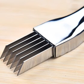 Resim Paslanmaz Çelik Çok Fonksiyonlu Sebze Dilimleyici - Soğan, Sarımsak ve Domates Kesici - Kolay Hazırlık İçin Manuel Mutfak Aleti 