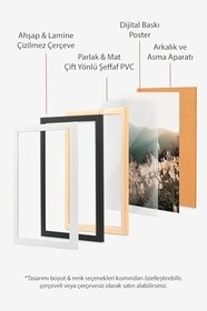Resim Postifull Siyah Çerçeveli Tablo Seti, Karışık Fotoğraflar Duvar Tablosu, 3 Adet Poster Seti, No:300728;30 X 42 Siyah Tablo 