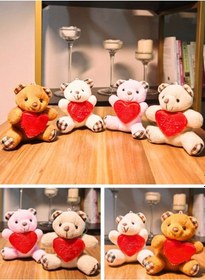 Resim Kalpli Love Yazılı 4 Adet Mini Lüx Ayıcık Sevgiliye Hediye 11 Cm X 9 Cm Kalpli Love Yazılı Ayıcık Sevgiliye Özel Hediye 
