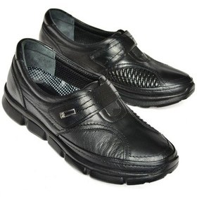 Resim Fox Shoesp555190103 Siyah Hakiki Deri Comfort Ortopedik Taban Kadın Ayakkabı Siyah 