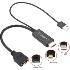 Resim Q-DPX HDMI (M) To Displayport(F) Çevirici Qport