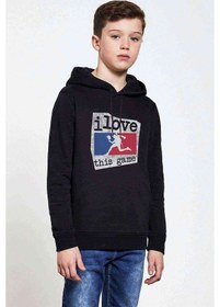 Resim Tshirthane Pubg Ilovethisgame Baskılı Unisex Çocuk Kapüşonlu Siyah Sweat 