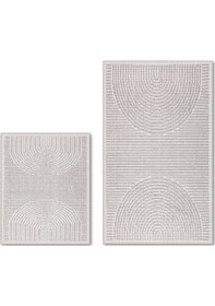Resim Portal Doğal Pamuklu 2'li Banyo Paspas & Halı Seti 60x100 50x60 Cm Taş Taş 
