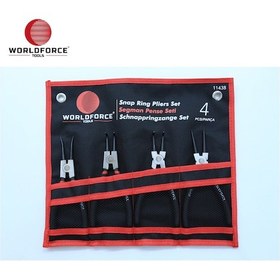 Resim Worldforce 11438 4 Parça 180 mm Segman Pense Seti Iç ve Dış Segman Pense Seti S2 Çelik Profesyonel 
