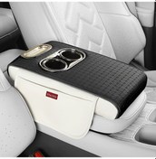 Resim Dashanshop Siyah Araç Kolçak Saklama Kutusu Seyahat Stres Önleyici Mendillik Cup Phone Stand Organizer 