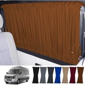 Resim Oto Pandami Volkswagen Crafter 1.nesil Uzun Şase 2006-2016 Uyumlu Taba Raylı Oto Perde Takımı 