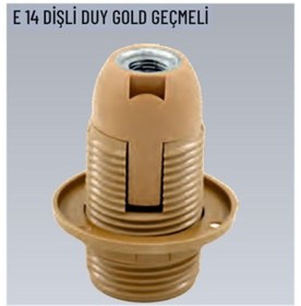 Resim 50 Adet E14 Dişli Geçmeli Gold Duy 