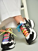Resim Fox Shoes U602602502 Siyah/Beyaz Süet Kadın Spor Ayakkabı Sneakers 