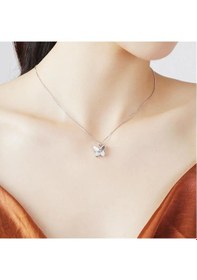 Resim Monemel Kristal Beyaz Taşlı Kelebek Kolye Küpe Set Altın Kaplama N08001b Gümüş - Rodyum 