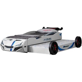 Resim Setaymobilya Yavrulu Arabalı Yatak,Beyaz Merso Yavrulu Rüzgarlıklı Araba Yatak 