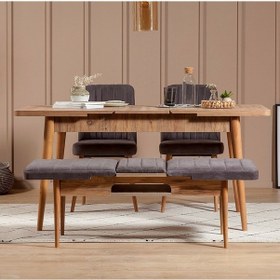 Resim Palermo Benchli Yemek Masası Takımı Atlantik Soho Antrasit 