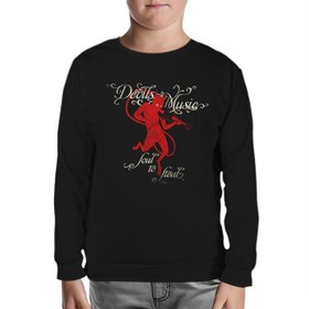 Resim Devil Siyah Çocuk Sweatshirt 