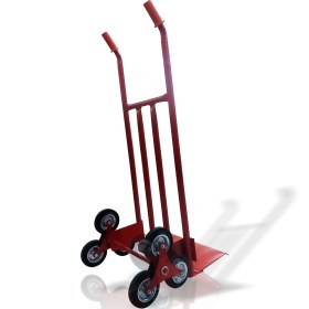 Resim M3 Decorium En Sağlam Kaliteli Kırmızı 6 Teker Gelişine Merdiven Inebilen El Yük Taşıma Arabası Çekçek Çeksür 