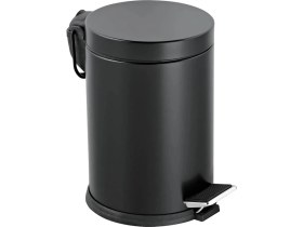 Resim Misda Store Premium Serisi 5 Litre Hacimli Paslanmaz Banyo-Mutfak Pedallı Çöp Kovası Siyah, 5l 