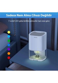 Resim Coofbe Led Işıklı Otomatik Banyo Mutfak Oda Dolap 1000ml Nem Alma Cihazı Mantar Rutubet Nem Önleyici Beyaz 